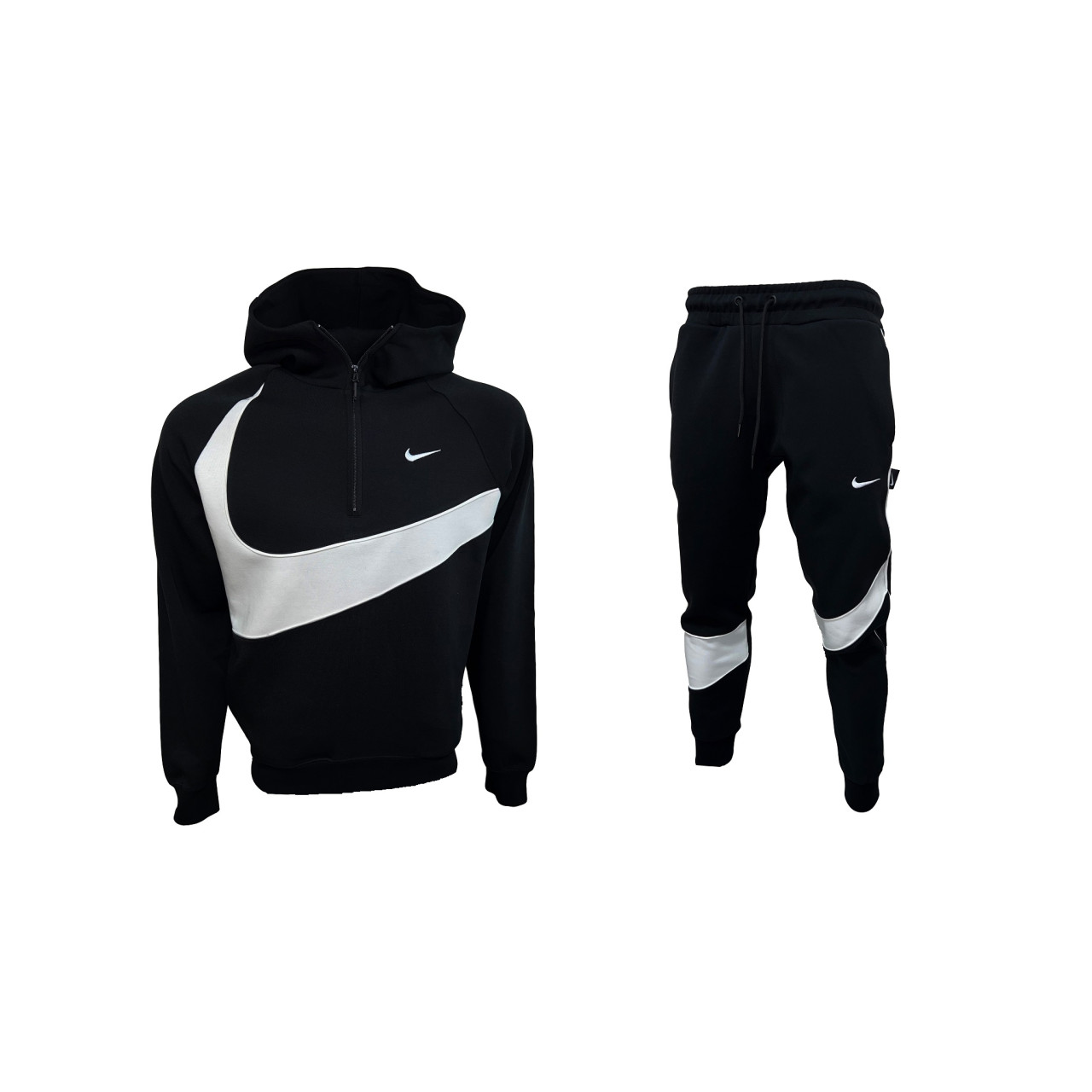 Мъжки спортен екип Nike Swoosh Tracksuit Black White