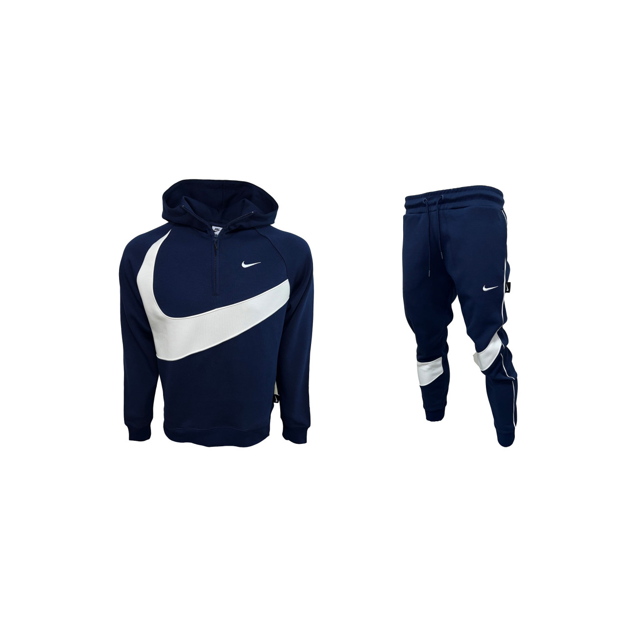 Мъжки спортен екип Nike Swoosh Tracksuit Dark Blue White