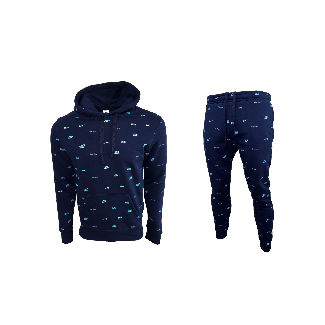 Мъжки спортен екип Nike Multiple Logo Sweatshirt + Pants Dark Blue