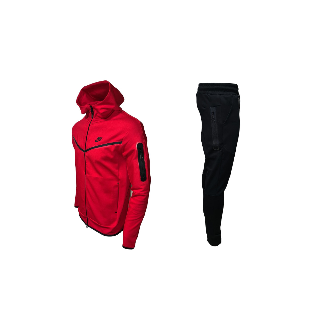 Мъжки спортен екип Nike Tracksuit Tech Fleece Red Black