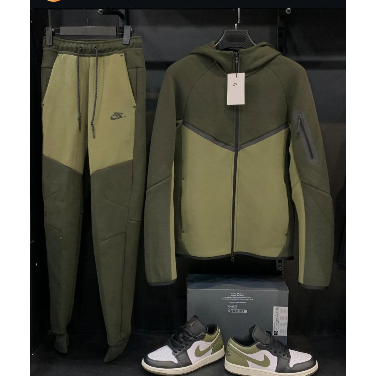  Мъжки спортен екип Nike Tracksuit Tech Fleece Army Green&Khaki New model